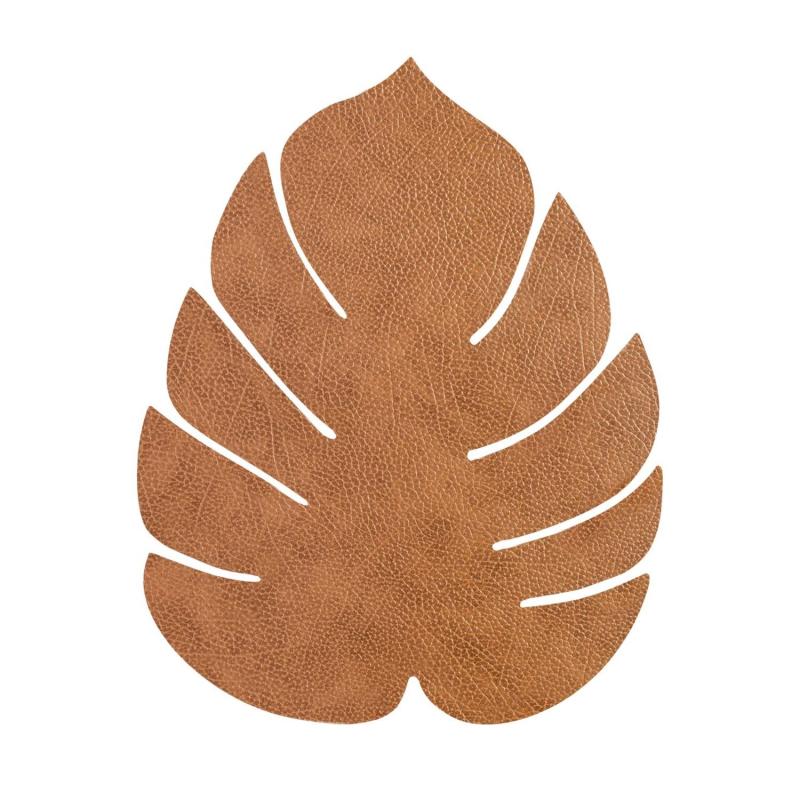 Monstera Leaf Table Mat, L, Hippo Leather