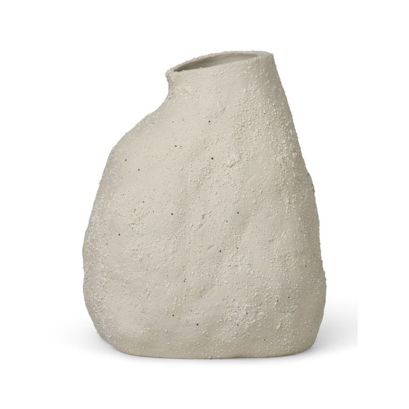 Vulca Vase, Medium, Off-White Stone