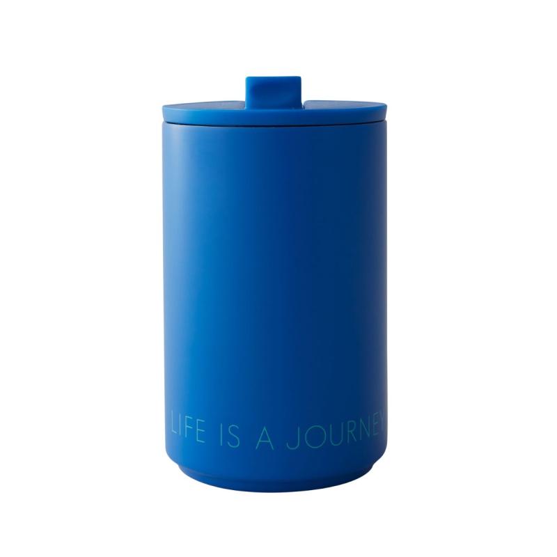 Thermo/Insulated Cup, Life Is A Journey, Cobalt Blue