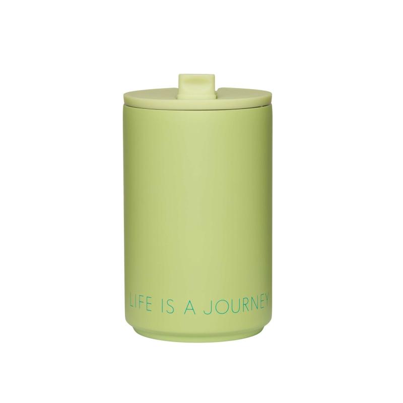 Thermo/Insulated Cup, Life Is A Journey, Light Green