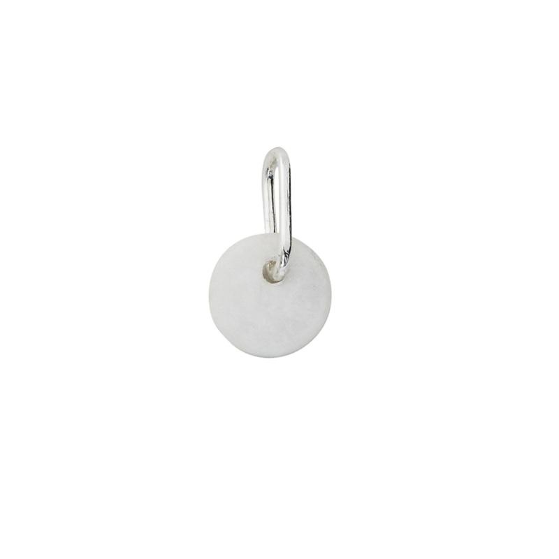 Stone Charm With Silver Bail, White