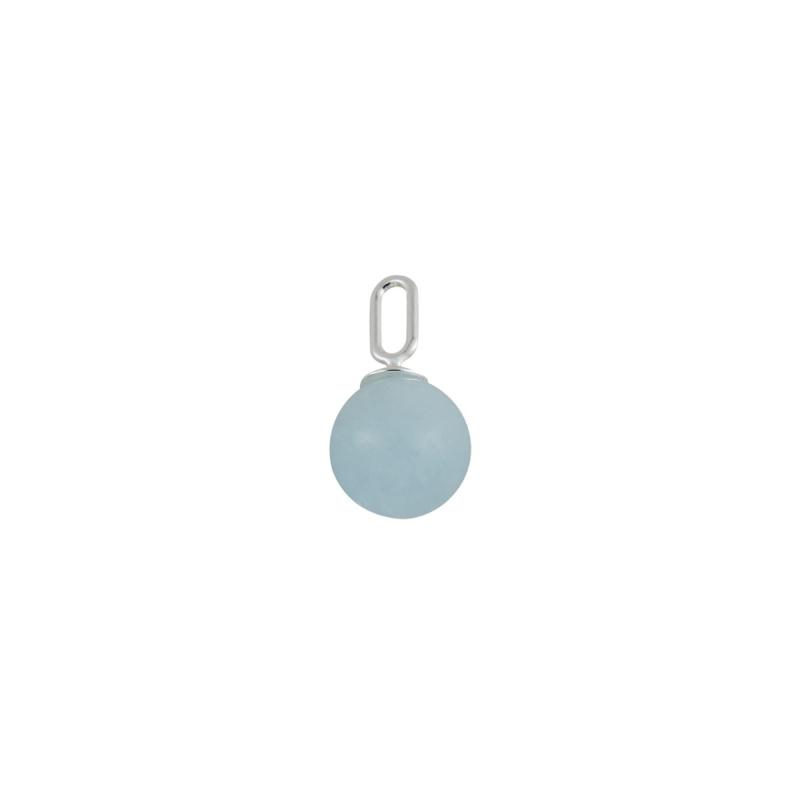 Stone Drop Charm With Silver Bail