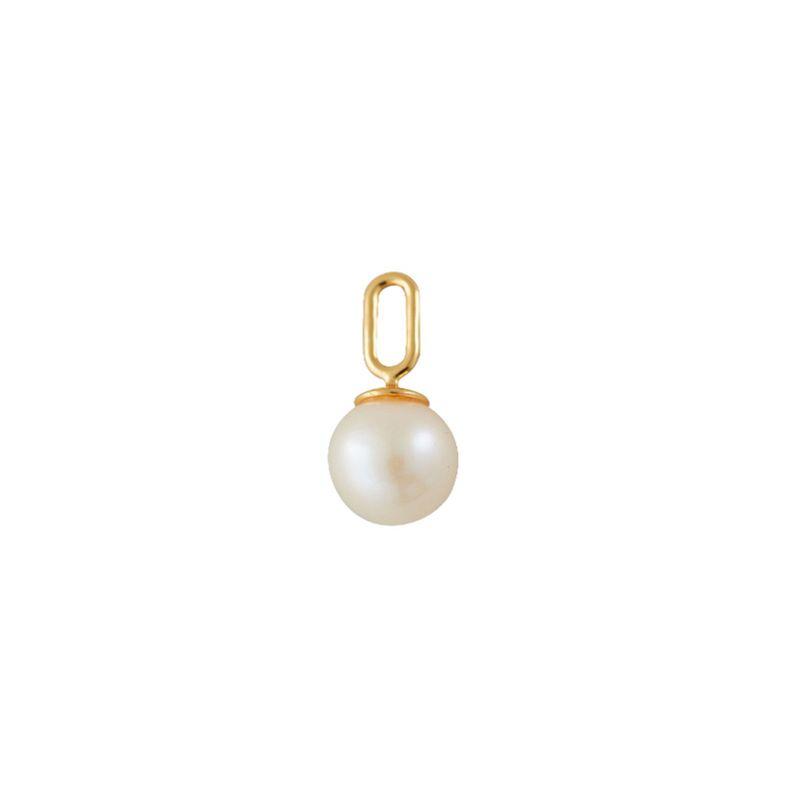 Pearl Drop Charm With Gold Bail, 8 mm