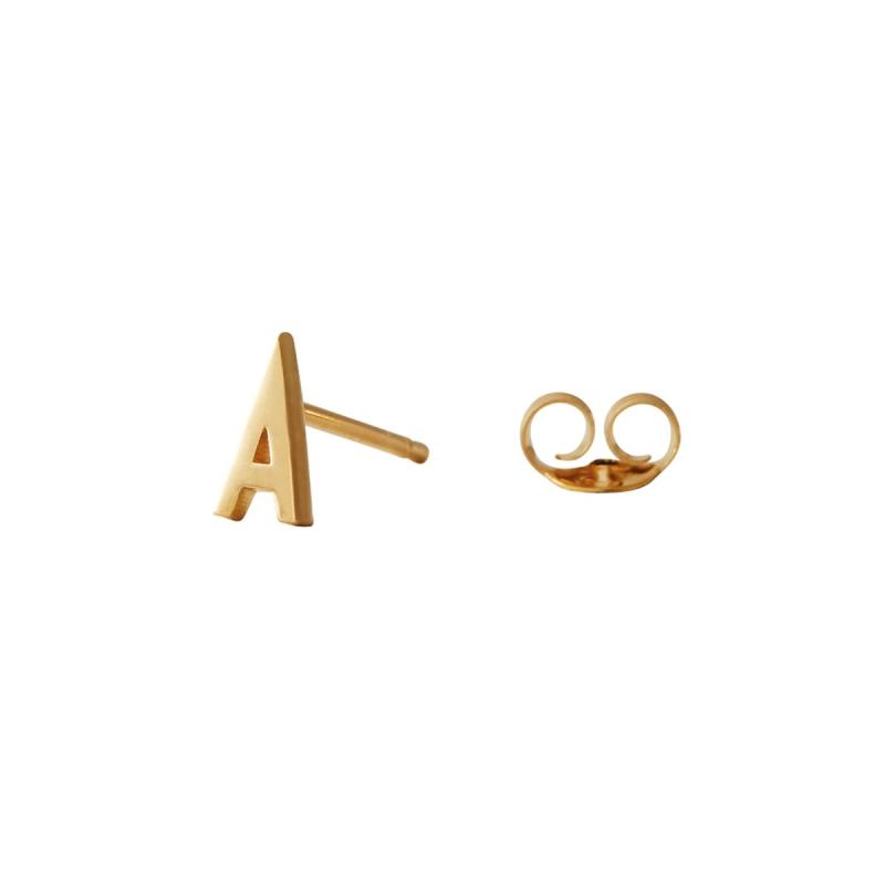 Earring Stud, Archetypes Letter, Gold