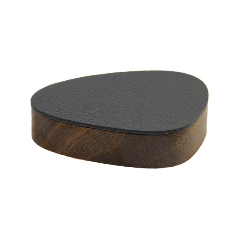 Wood Box With Lid, Curve, Smoked Oak / Black