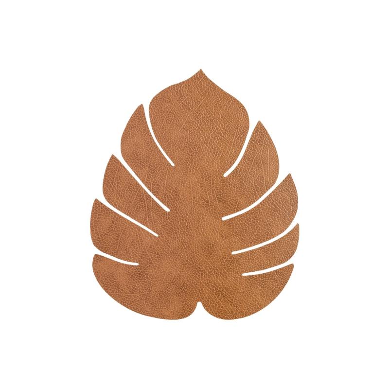 Monstera Leaf Table Mat, S, Hippo Leather