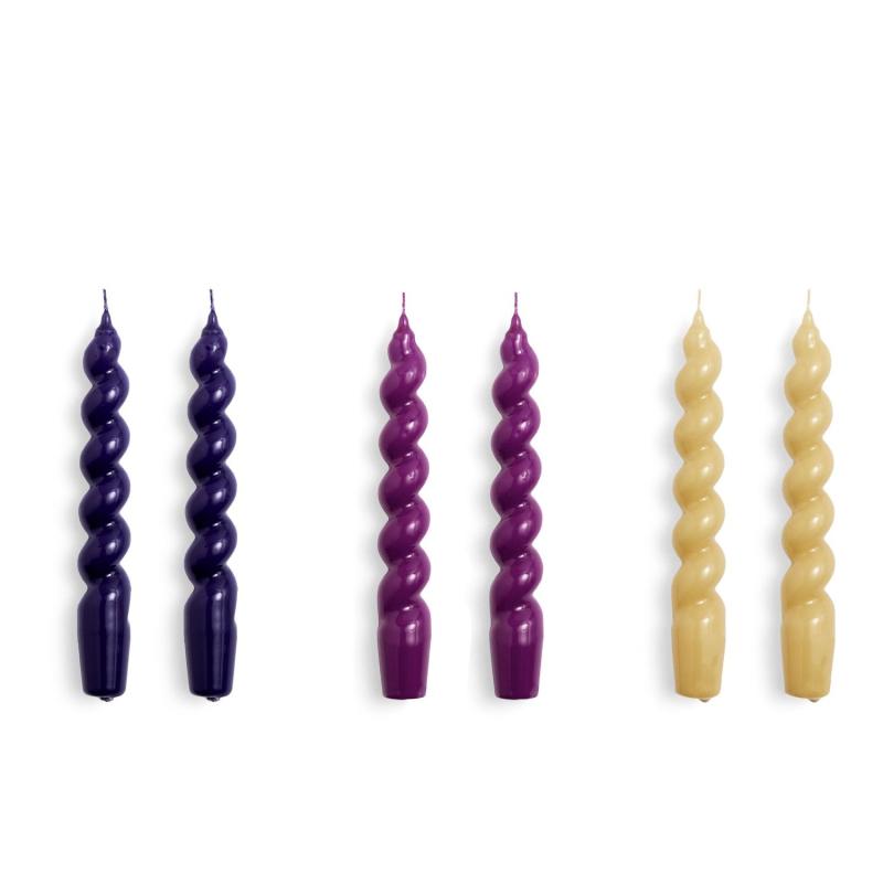 Candle, Spiral, Set of 6