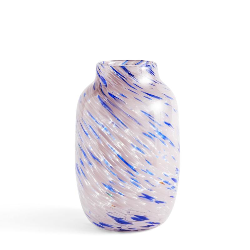 Splash Vase, Round, L, Light Pink And Blue