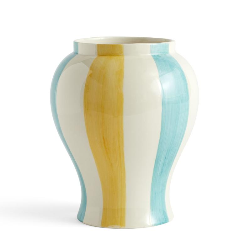 Sobremesa Stripe Vase, Green And Yellow, Large