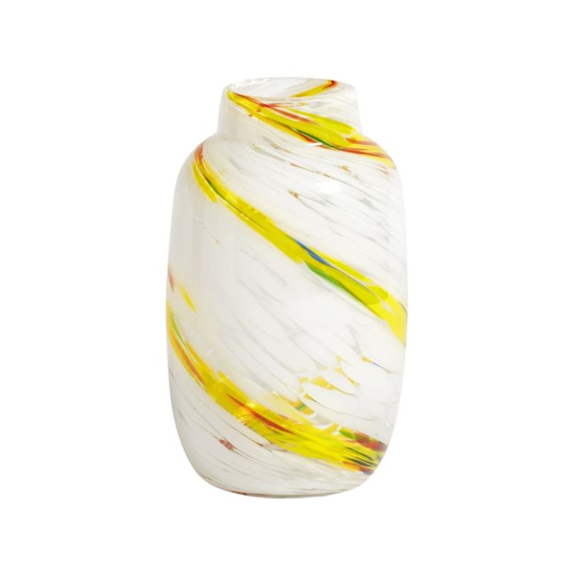 Splash Vase, Round, M, Lemon Swirl