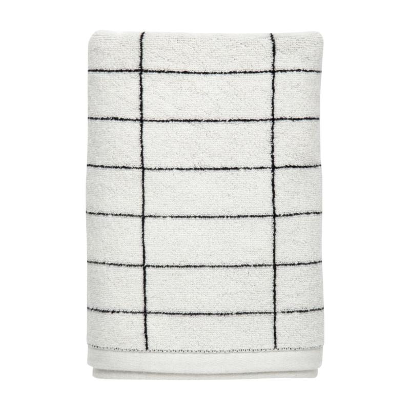 Tile Stone Towel, 70x140cm,  Black / Off-White